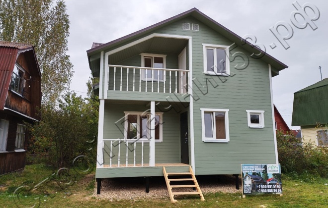 1 Каркасно-щитовой дом  Д-110, 7х6м, 84 М², Тверская область, Конаковский район, СНТ Ремонтник (1)